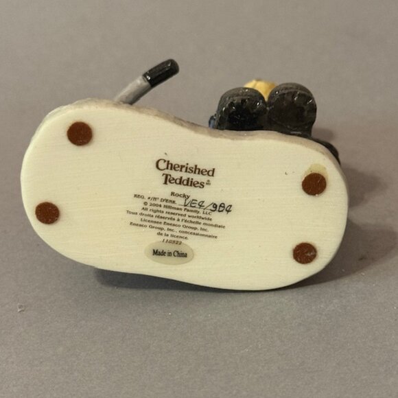 Vintage Cherished Teddies Figurine Enesco Anthropomorphic Rocky Motorcycle Bike - Picture 3 of 3